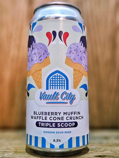 Vault City Brewing Blueberry Muffin Waffle Cone Crunch Triple Scoop