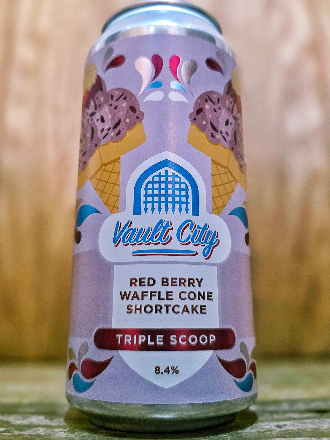 Vault City - Red Berry Waffle Cone Shortcake Triple Scoop